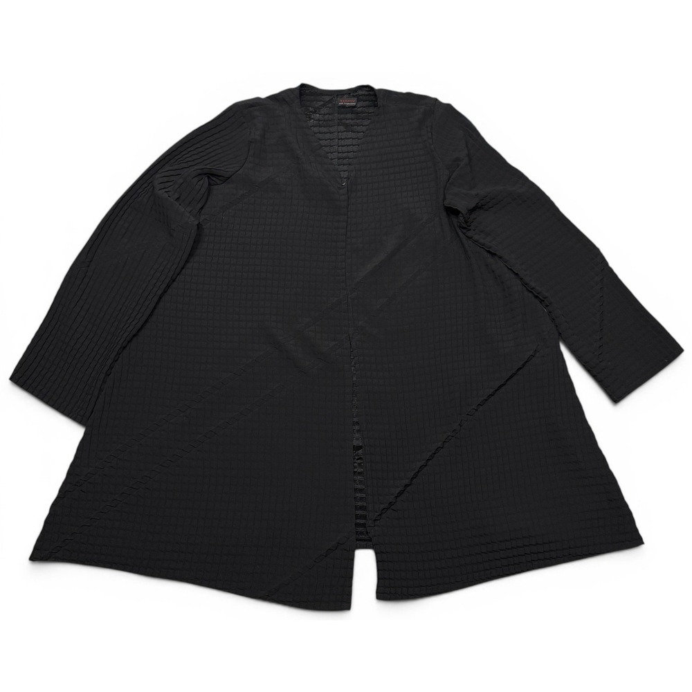 Babette SF Jacket Size M Black Crinkled Textured Top Lagenlook Artsy Art to Wear